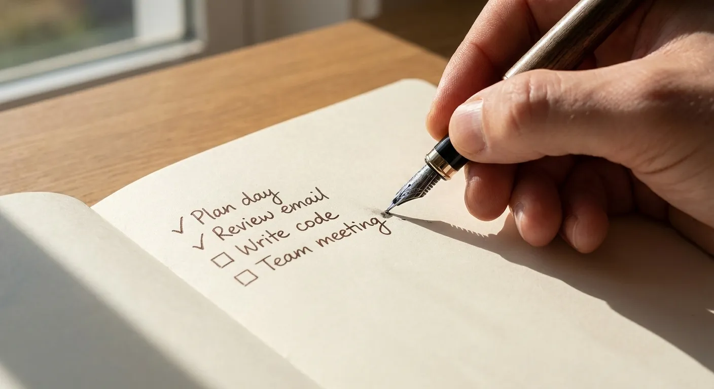 Close up of a hand writing on a notebook with a pen